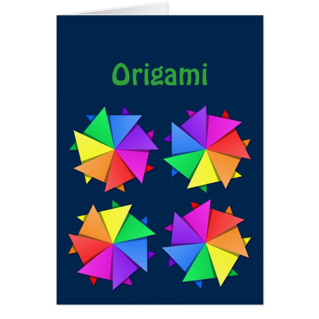 regnbåge origami hälsningskort (Framsidan)