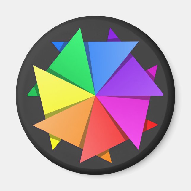 regnbåge origami magnet (Framsidan)