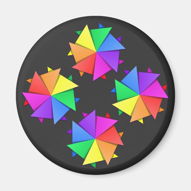 regnbåge origami magnet (Framsidan)