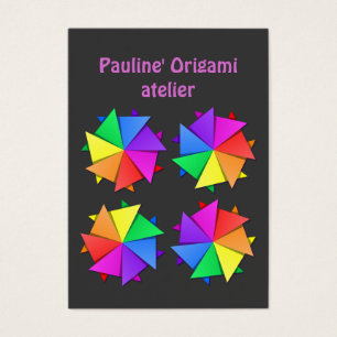 regnbåge origami visitkort