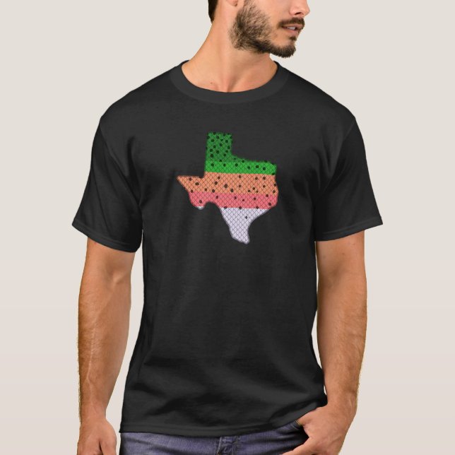 Regnbåge Öring Fisk Texas Stat Karta Flugfiske T Shirt (Framsida)