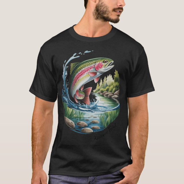 Regnbåge Öring: Flodens Juveler â€“ Skönhet och  T Shirt (Framsida)