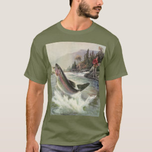 Regnbåge Öring, Vintage Fiskare Fiskar Fisk T Shirt