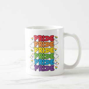 Regnbåge, öron och moln - Upprepat Pride Kaffemugg