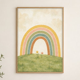 Regnbåge över ängen Vattenfärgposter Poster