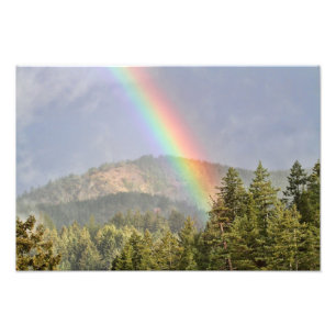 Regnbåge över bergen fototryck