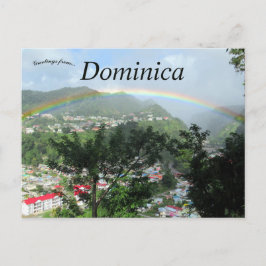 Regnbåge över floden i Dominica Vykort