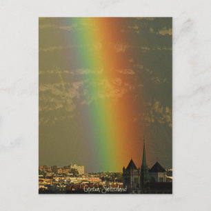 regnbåge över Genève Vykort