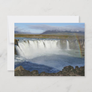 Regnbåge över Godafoss vattenfall, Island Vykort