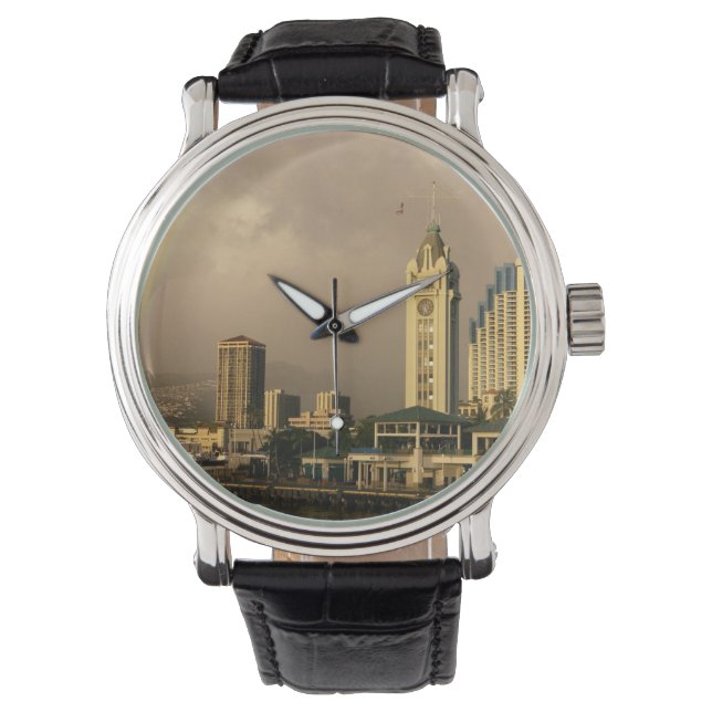 Regnbåge över Honolulu, Hawaii, USA 2 Armbandsur (Framsida)