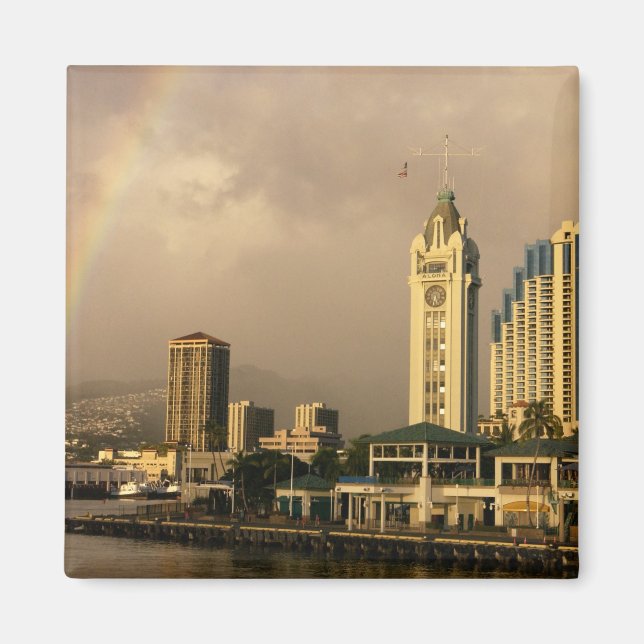 Regnbåge över Honolulu, Hawaii, USA 2 Magnet (Framsidan)