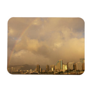 Regnbåge över Honolulu, Hawaii, USA 3 Magnet
