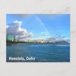 Regnbåge över Honolulu-vykort Vykort