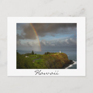 Regnbåge över Kilauea Lighthouse Hawaii-vykort Vykort