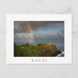 Regnbåge över Kilauea Lighthouse Kauai-vykort Vykort