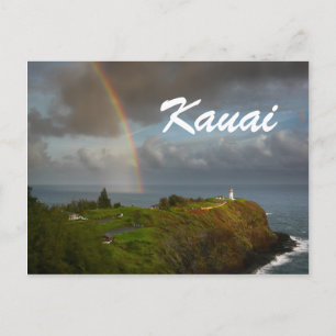 Regnbåge över Kilauea Lighthouse-vyvykort Vykort