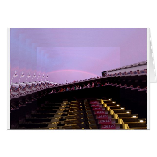 regnbåge över konsertsektion 126 lev hälsningskort (Framsidan Horizontal)