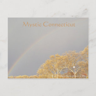 Regnbåge över Mystic CT-vykort Vykort