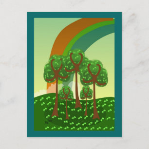 Regnbåge över Shamrock Forest Postcard Vykort