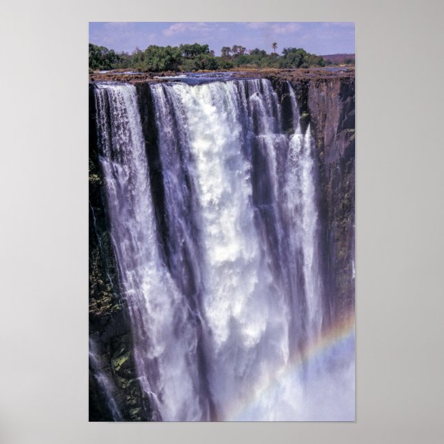 Regnbåge över Victoriafallen - Zimbabwe, Afrika Poster (Framsidan)