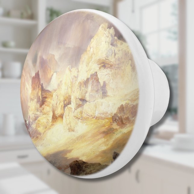Regnbåge över Yellowstone, Moran 1900 Knopp (Skapare uppladdad)