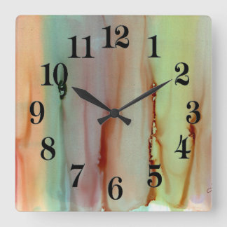 Regnbåge på Färg Square Wall Clock Fyrkantig Klocka