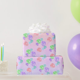 Regnbåge på födelsedagsballonger presentpapper