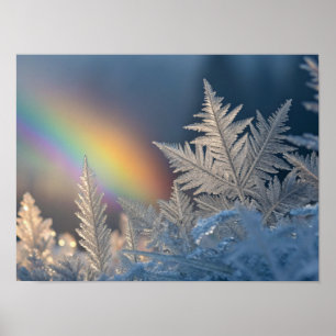 Regnbåge på Frosted Ferns Poster