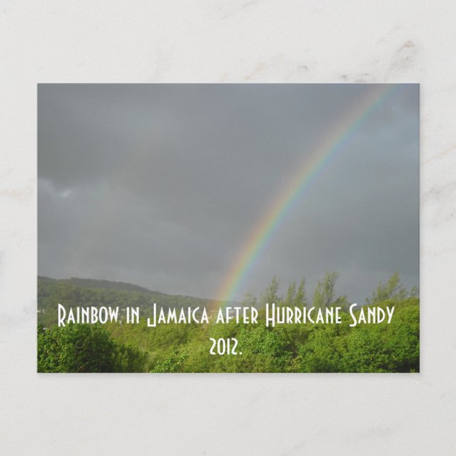 Regnbåge på Jamaica efter orkanen Sandy 2012 Vykort (Framsida)