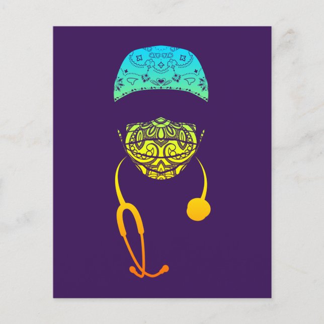 regnbåge paisley med mask (Framsida)