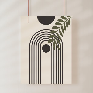 Regnbåge Palmblad Sol, Boho Abstrakt Geometrisk Ko Fototryck