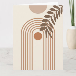 Regnbåge Palmblad Sol, Boho Abstrakt Geometrisk Ko Kort