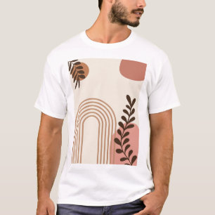 Regnbåge Palmblad Sol, Boho Abstrakt Geometrisk Ko T Shirt