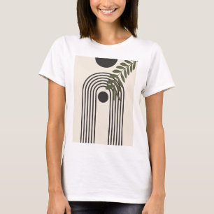 Regnbåge Palmblad Sol, Boho Abstrakt Geometrisk Ko T Shirt