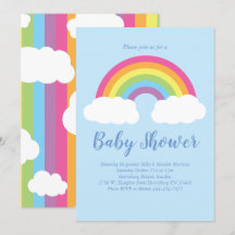 Regnbåge Pastel Baby Shower Clouds