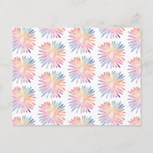 Regnbåge Pastel-Daisy Färgblomma Mönster Vykort
