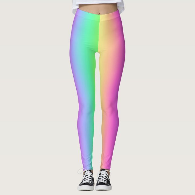 Regnbåge Pastel Leggings (Framsida)