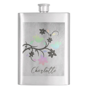 Regnbåge Pastel Lovebird Personlig Flask Fickplunta