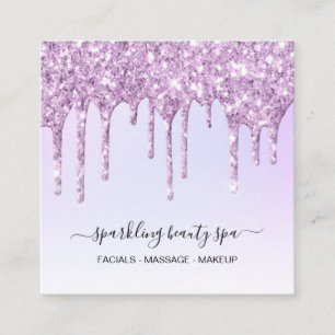 *~* Regnbåge Pastel Magenta Drift GLITTER AP7 Fyrkantigt Visitkort