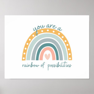 Regnbåge - Pastel Positive Vibes Poster