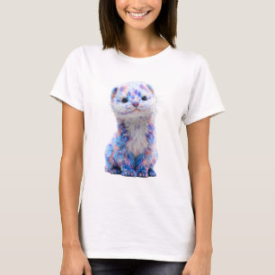 Regnbåge Pastell Färgad Illusterad Frett Mjuk Väni T Shirt