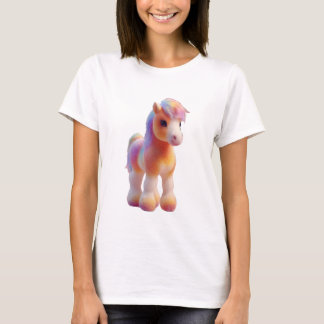 Regnbåge Pastell Fölillustration Kvinnor T Shirt