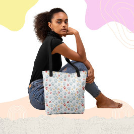 Regnbåge Paw Skriv ut Mönster, tote Bag Tygkasse