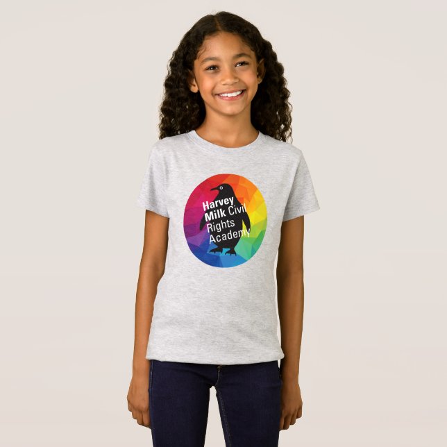 Regnbåge Penguin T-shirt - Skalformad, Slim-lämpli (Hel framsida)