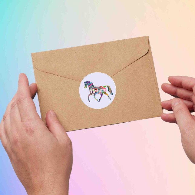 Regnbåge - personlig runt klistermärke (Skapare uppladdad)