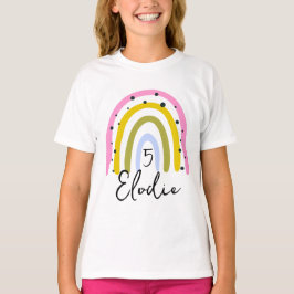 Regnbåge Personligt Namn Födelsedag Nummer Anpassa T Shirt