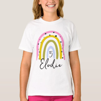 Regnbåge Personligt Namn Födelsedag Nummer Anpassa T Shirt