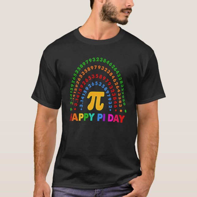 Regnbåge Pi Number Science Mathematics Pi Day Mars T Shirt (Framsida)