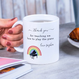 Regnbåge Piano Music Teacher Apprecision Gift Kaffemugg