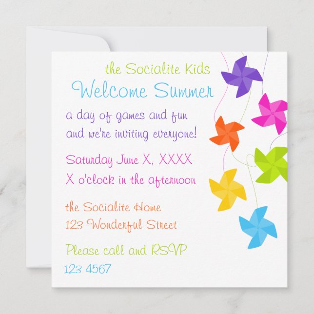 Regnbåge Pinjul håller precis på att sticka! Inbjudningar (Framsida)